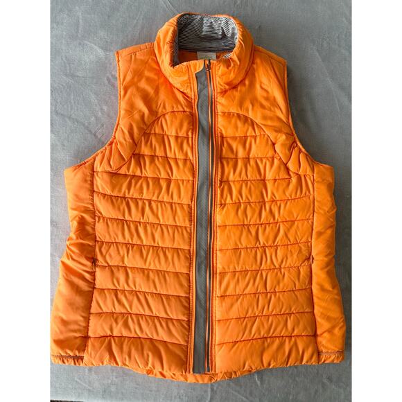 Tangerine Jackets & Blazers - Tangerine Thermal Vest Orange Womens XL Puffer Reflective Strip Outdoors